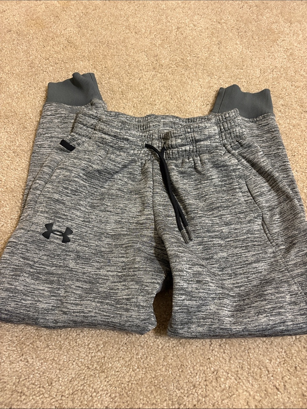 Under Armour Grey Marled Kids' Jogger Sweatpants